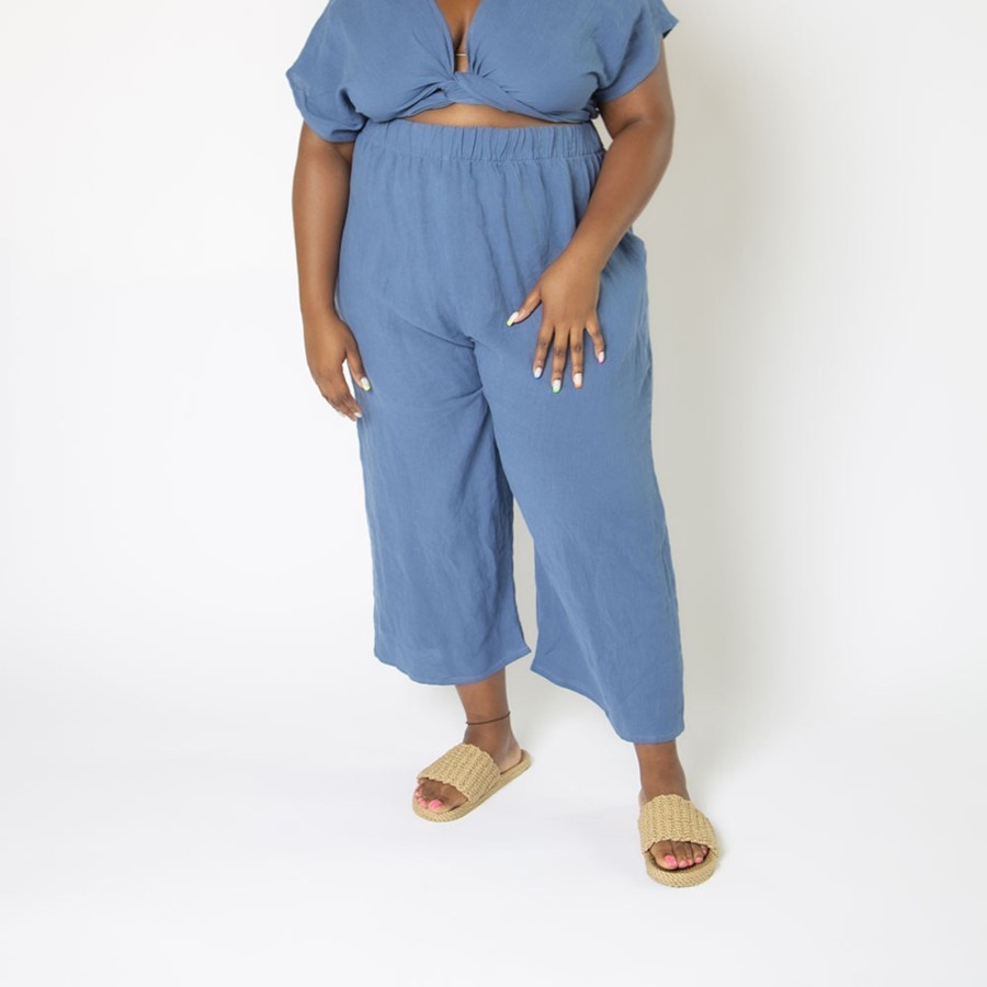 Apparel Hackwith Design House | Easy Wide-Leg Pant Denim Linen