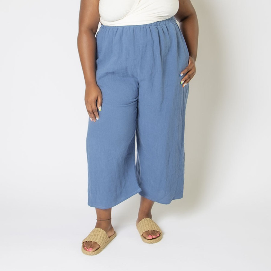 Apparel Hackwith Design House | Easy Wide-Leg Pant Denim Linen