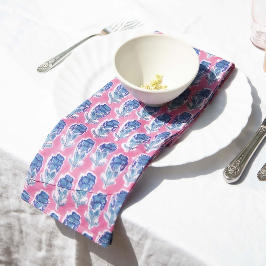 Other Hackwith Design House | Floral Cloth Napkins Pink & Teal Floral