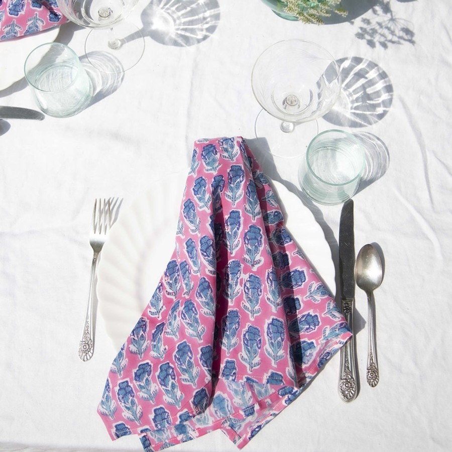 Other Hackwith Design House | Floral Cloth Napkins Pink & Teal Floral