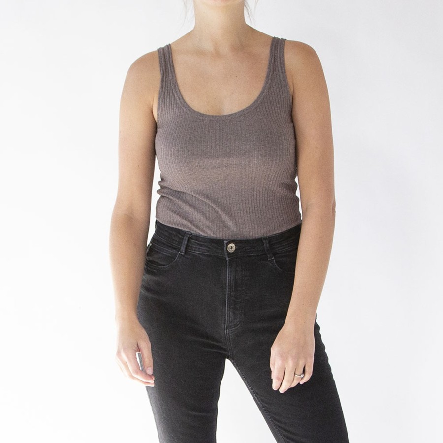 Apparel Hackwith Design House | Reversible Scoop Bodysuit Mauve Rib