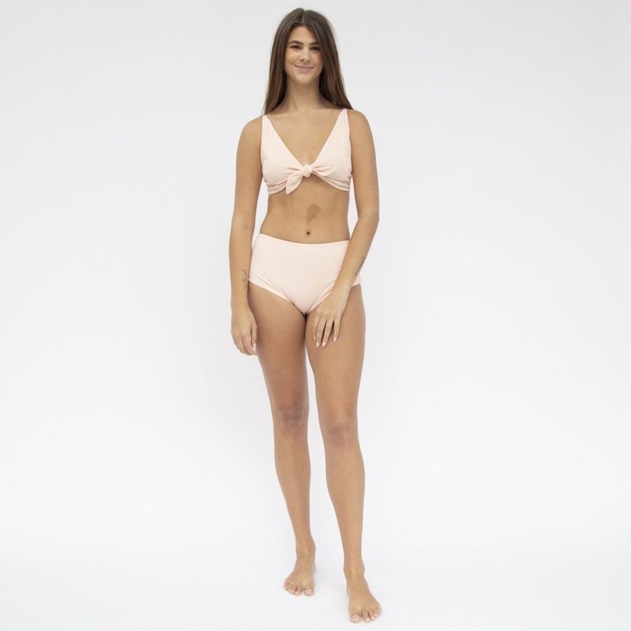 Swim Hackwith Design House | Tear Drop Tie Top Petal Pink Rib