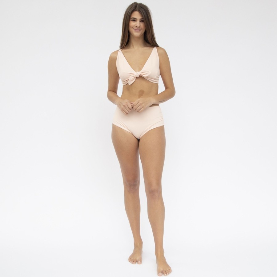 Swim Hackwith Design House | Tear Drop Tie Top Petal Pink Rib