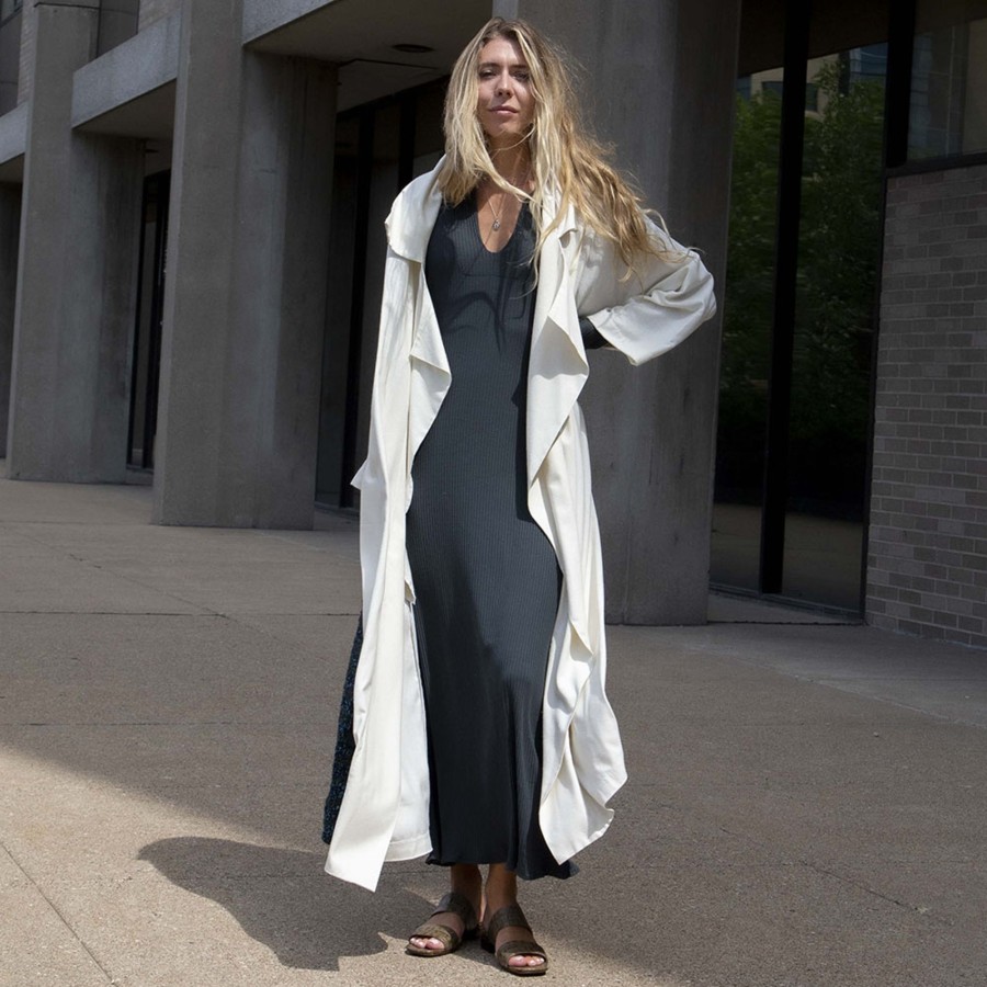 Apparel Hackwith Design House | Oversized Lapel Coat Cream Silk