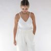 Apparel Hackwith Design House | V-Neck Bodysuit Ivory Rib