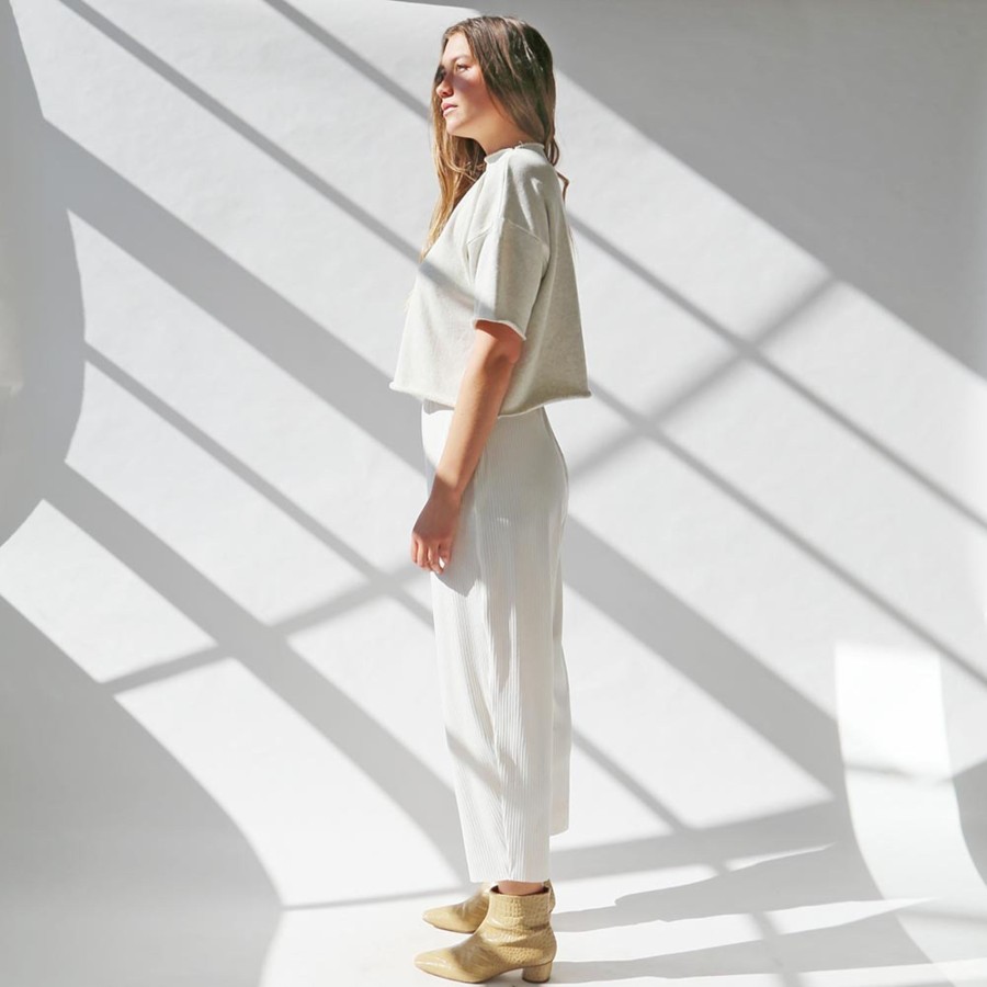 Apparel Hackwith Design House | Easy Ribbed Pant Ivory Rib