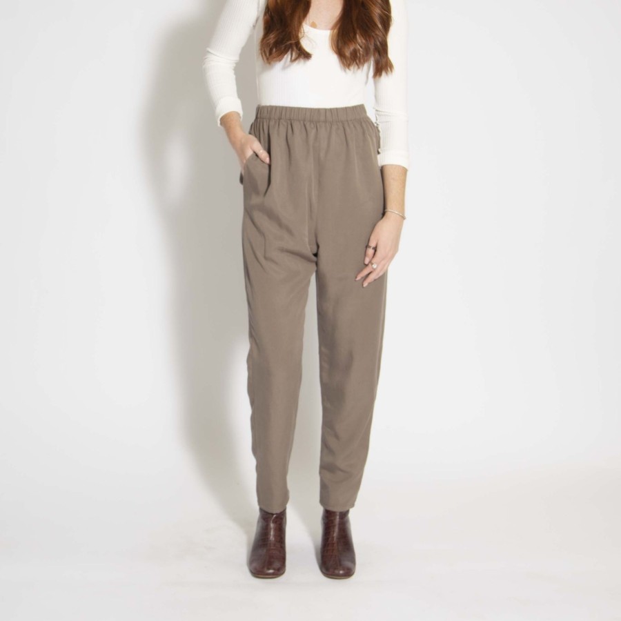 Apparel Hackwith Design House | Easy Tapered Pant Stone Lyocell/Linen