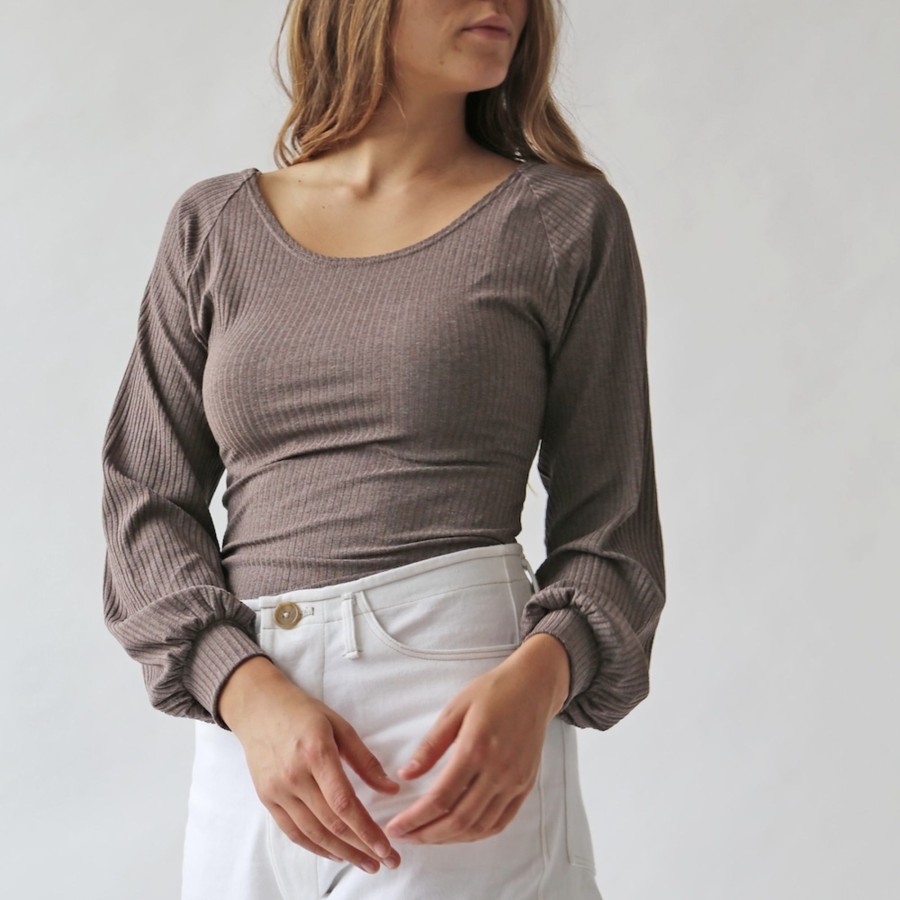 Apparel Hackwith Design House | Reversible Scoop Top Mauve Rib