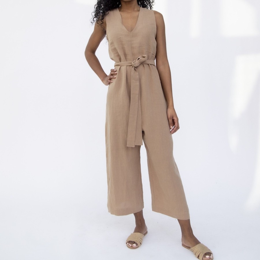 Apparel Hackwith Design House | Wide-Leg Jumper Latte Linen